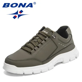 BONA 2023 Noi Designeri de recreere în aer Liber Pantofi Barbati Adidasi Pantofi Casual Om Respirabil Piele Nubuc Pantofi Anti-alunecare Mansculino