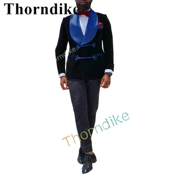 Thorndike Shalw Rever Mire Costume Nou Costum pentru Bărbați Smolking Noivo Terno Slim Fit Easculino Seară, Costume Pentru bărbați Nunta Bal