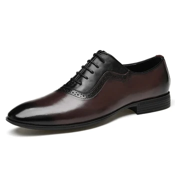 Mens Pantofi eleganți din Piele Pantofi Oxford pentru Barbati italiană 2022 Rochie, Pantofi Nunta, Pantofi Șireturi din Piele Pantofi Vintage Plat