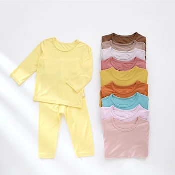 Primăvara Baiat Si Fata lui de Copil cu Mâneci Lungi Pulover se Potriveste Sugari Copii Bumbac Culoare Solidă Pijamale de Servicii de Origine de Îmbrăcăminte
