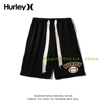 2023 Noi Hurley Clasic High Street cu gluga pantaloni scurti Simplă Scrisoare de Imprimare Vrac Buzunar Cordon mâzgăli pantaloni scurti