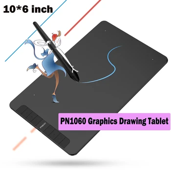 PNBOO PN1060 Grafica Desen Tableta de 10 x 6 inch Zonă Activă 8192 Niveluri de Presiune Funcția de Înclinare Arta de Animație Desen Bord