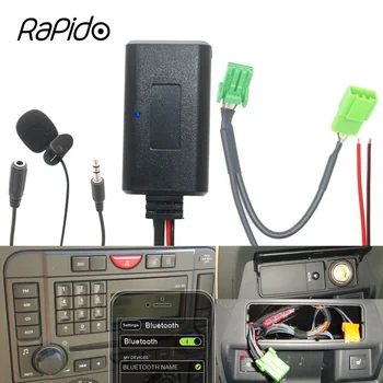 Radio auto Bluetooth Audio 5.0 6 Pin Verde Mufa Aux In cu Jack Microfon Cablu Adaptor pentru Land Rover Freelander 2, Discovery 3