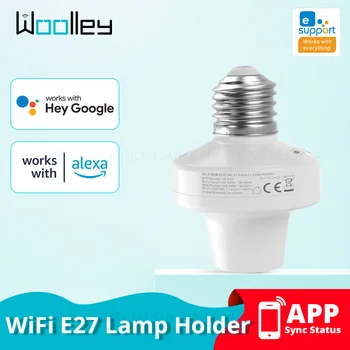 WiFi E27 Lampă Titular de Bază Bec Inteligent Adaptor Wireless Lumina Titularul de Voce APP Control de la Distanță Alexa Google Acasa PE OFF de Control