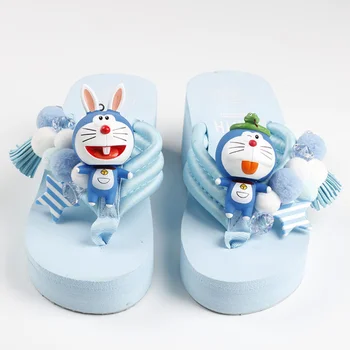 Vara Femei Papuci de Desene animate Doraemon Spic Papuci Non Alunecare Clip in Picioare Papuci de Moda coreeană stil Papuci de Plaja