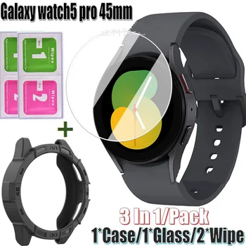 Pentru Samsung Galaxy watch5 pro 45mm Rama bezel Brățară Inteligent Caz de Protecție pentru Samsung Galaxy watch 5 pro cu Ecran de film de Sticlă