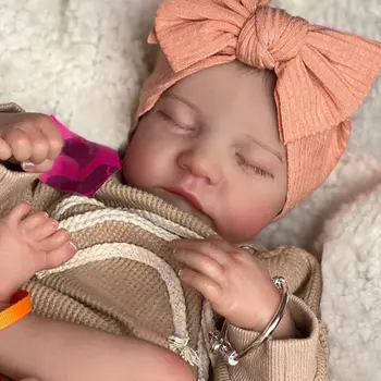 NPK 19inch Levi Renăscut Baby Doll Pictat Deja Terminat de Dormit Copil Nou-născut Dimensiunea 3D Pielea Vene Vizibile Colectie de Arta Papusa