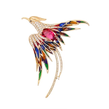 Noua Moda Firebird Animal Broșe High-end Aliaj Zircon Materiale Colorate Email Phoenix Brosa Femei Cadouri Bijuterii