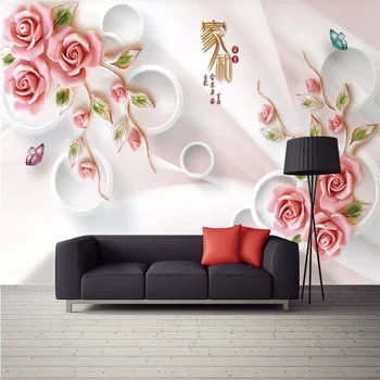 beibehang Personalizate 3d tapet modern, simplu Papel de parede de relief flori acasă și imagine de fundal living wallpaper nou