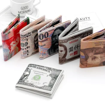 Moneda Model Portofele din Piele PU Saci de Credit, ID-ul Cartelei Posete Inserare Imagine Bani Numerar Monedă de Dolari Euro Fermoar Portofel