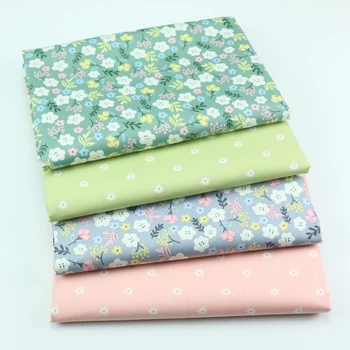 160cm*50cm verde gri flori mici tesatura de bumbac DIY lenjerie de pat îmbrăcăminte rochie tesatura mozaic copii manopera cârpă de bumbac tecido