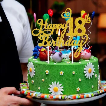 Happy Birthday Cake Topper 1 18-21-30-40-50-Ziua de nastere Vârstă de Decorare Tort Favoruri de Partid Consumabile Copil de Dus