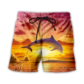 Nouă Bărbați/Femei Imprimate 3D Casual pantaloni Scurti Animal Delfin/ Raton/ Papagal Moda Streetwear Libertate Sportive pantaloni Scurți A20