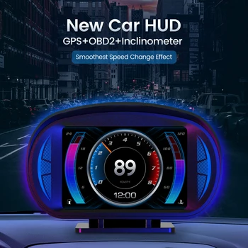 Masina HUD Sistem Dual OBD2 GPS Vehicul Head Up Display Vitezometru Digital, Cu Peste Accelerarea Tensiune de Alarmă Oboseala Șoferului de Alertă