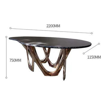 Marmura sentiment de Design high-end post-moderne lumina mese, scaune, dreptunghiulară marmură, blaturi, mese din lemn masiv