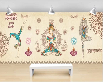 beibehang papel de parede tapet de Perete pictura de fundal de perete în sala de dans de mână-pictat de yoga, sala de hudas frumusete