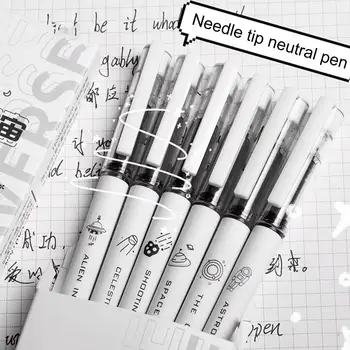 6Pcs/Cutie 0.5 mm, Pix Semnătură Uscare Rapidă Asortate Scris de Buna Scoala de Papetarie Gel Ink Pen de Papetarie Scoala Accesorii