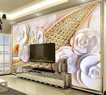 beibehang tapet Personalizat high-end murală high-end flori de diamant bijuterii de fundal de perete TV canapea acasă decor pictura