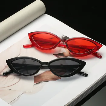 Noua Epocă Ochi de Pisica Negru ochelari de Soare pentru Femei Brand de Moda Designer de Oglindă Cadru Mic Cateye Ochelari de Soare Pentru Femei Nuante UV400