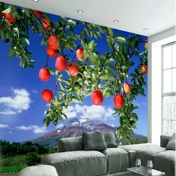 wellyu Personalizat mari fresce proaspete pastorală măr frumusete TV camera de zi tapet de fundal de papel de parede para quarto