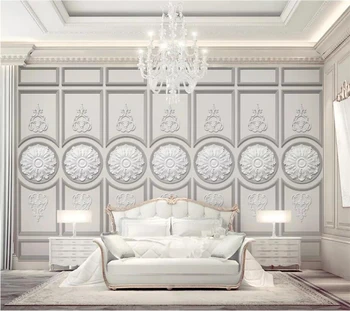 Beibehang Personalizat tapet 3d murală frumos Europene ipsos alb sculptate 3d stereo TV de perete de fundal tapet living