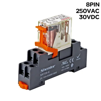 Electronice Micro Mini Releu Electromagnetic 5A 8PINI Bobina DPDT Cu Soclu de Bază DC12V 24V 48V 110V AC24V 110V 230V