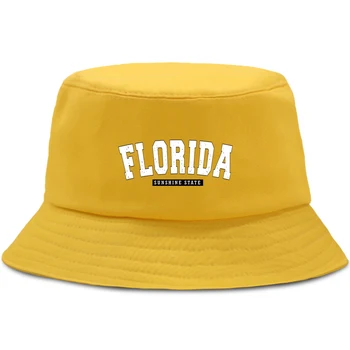 Soare Florida, Stat De Imprimare Unisex Găleată Pălărie Strada Personalitate Confortabil De Vară De Protecție Solară Capac Moda Casual Barbati Femei Pălării