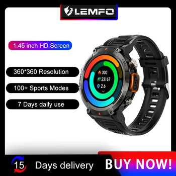 LEMFO Ceas Inteligent Bărbați 2023 Bluetooth Apel 100+ Moduri de Sport Smartwatch Pentru Omul De 1.45 Inch, 360*360 HD Ecran Iluminat Ceas