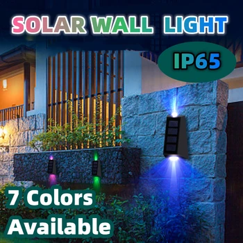 RGB Solar Lumini de Perete Ip65 rezistent la apă în aer liber Color Schimbarea Decoratiuni de Gradina Solare Lampă Gard Lumina Pasarelă Scari