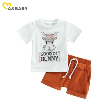 mama si copil 0-3Y Paști Copilul Nou-născut băiețelul Haine Seturi Scrisoare de Iepure de Imprimare T-shirt, Bluze pantaloni Scurți, Costume de Haine de Vară