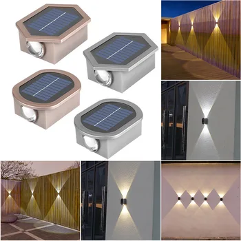 2 buc Solar LED-uri în aer liber Lumina de Perete Impermeabil Home Garden Decor de Lămpi Balcon Peisaj Lumini în aer liber, Solar, Lămpi de Perete