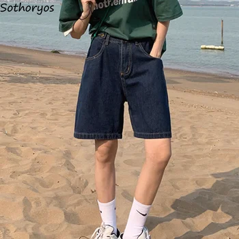 Pantaloni scurți Femei Denim Liber S-5XL de Vară Simplu All-meci Epocă Elevii Talie Mare Design coreea Style Moda de zi cu Zi Confortabil