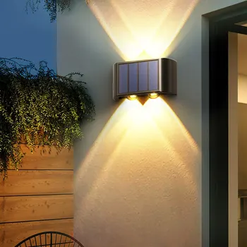 ZK50 Solare Lampă de Perete în aer liber 4LED Lumina Calda rezistent la apă în Sus Și în Jos Luminos Iluminat Balcon, Curte, Gradina Lumini de Decor
