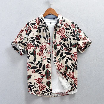 Vara Barbati Full Imprimate Casual Maneca Scurta Tricou de Moda Streetwear Îmbrăcăminte de Lux Cămăși Și Bluze Topuri Japoneză Stiluri