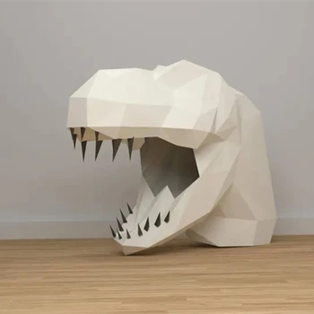 Dinozaur Masca de T-Rex Masca Masca de Hârtie DIY Masca Costum de Dinozaur Masca de Partid Papercraft Masca Papercraft Animale 3D Model din Hârtie Decor