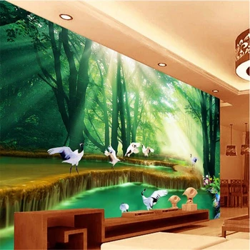 beibehang Mare imagini de fundal personalizate pădure, peisaj, tablou dormitor, living cu canapea, TV perete design papel de parede 3d