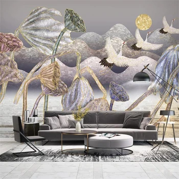 wellyu Personalizat mari picturi murale, elegant acasă, new China, de lux lumina plante, lotus, lotus, macarale, picturi murale