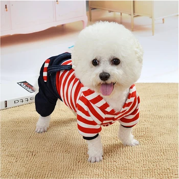 Frumos Noul Confortabil De Îmbrăcăminte Drăguț Câine De Companie Haine Cu Dungi Urs De Moda Cat Curea Denim Fusta Chihuahua, Yorkie Rochii Haine