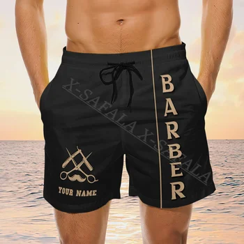Frizer Ocupație Tunsoare Amuzant Personalizate Înot pantaloni Scurți de Vară Vacanță pe Plajă pantaloni Scurți de Înot Bărbați Pantaloni Sport Pantaloni Jumătate-1