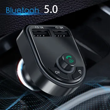 Elementele de Transport gratuit Transmițător FM Bluetooth Car 5.0 Receptor TF Handsfree Auto Dual USB MP3 Player Audio Wireless Adaptor Auto