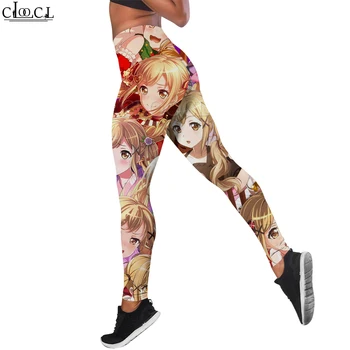 CLOOCL Anime Jambiere Femei Îmbrăcăminte de Dragoste imagini Grafice, Imprimate Sport Jambiere Uscare Rapidă Talie Mare Dresuri Pantaloni Stil Kawaii