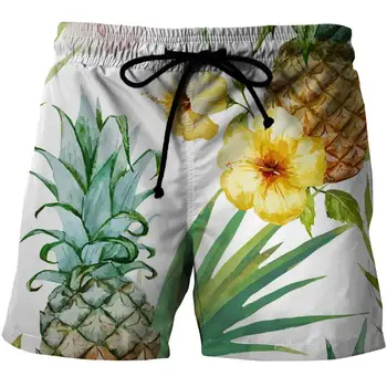 Bărbați Costume de baie de Fructe de ananas, lamaie 3d placă de Surf pentru Copii Scurte pantaloni Scurți de Plajă Bărbați Trunchiuri Masculina de costume de Baie Pantaloni Sport Slip