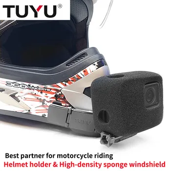 TUYU casca motocicleta bărbie suport de echitatie vânt și de reducere a zgomotului Gopro sj4000 H9 pliabil fața bărbie suport accesorii