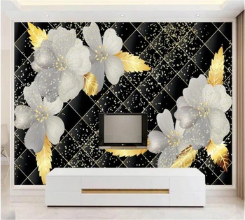 beibehang Personalizate wallpaper 3D poze frumoase HD de aur de moda decor romantic flori frumoase de fundal de perete