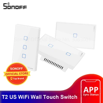 Sonoff T2 NE Wifi Inteligent Întrerupător de Lumină 1 2 3 Gasca Touch/WiFi/433 RF/APP de la Distanță Inteligent de Perete Acasă Atingeți Comutatorul Funcționează cu Alexa