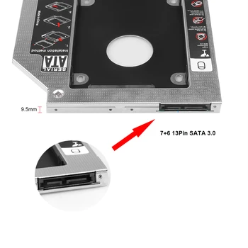 Al 2-lea HDD Caddy Hard Disk 9.5 mm 12,7 mm din Aliaj de Aluminiu Caz de 2.5