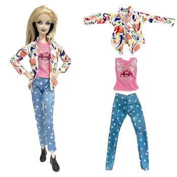 3 Articole/Set 1/6 Papusa de Moda Tinuta Sacou Roz Tricou Lung Trouseres Casual, Haine Sport pentru Barbie Papusa Accesorii Jucarii