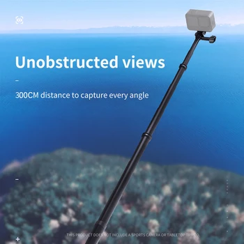 TELESIN 3 Metri Selfie Stick cu 1/4 Inch Șurub pentru Insta360 One X/ One X2/ O R/ X3 aparat de Fotografiat Panoramic de Acțiune aparat de Fotografiat