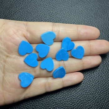 10 Bucăți 1 Sac 12x12x2mm Dublu Plat Naturale Albastru Turcoaz Inima Pietre pretioase pentru a Face Bijuterii Cercel