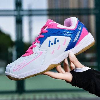 QUAOAR Noi de Formare Pantofi de Tenis Barbati Femei Dimensiunea 36-45 Roz Alb Respirabil Badminton, Pantofi Cupluri Greutate de Lumină Adidasi pentru Tenis